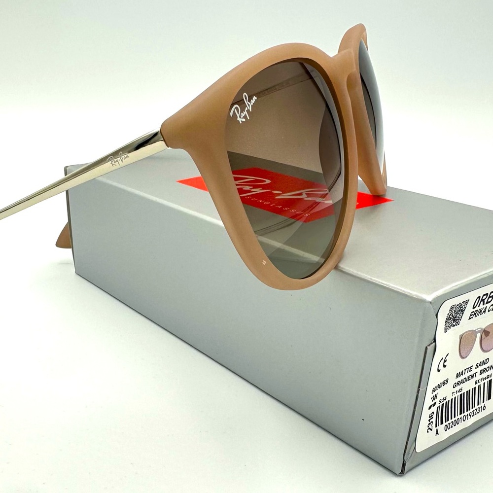 Ray-Ban Erika Womens Sunglasses RB4171 54mm Matte Sand w/ Gradient Brown Lens - Picture 2 of 9